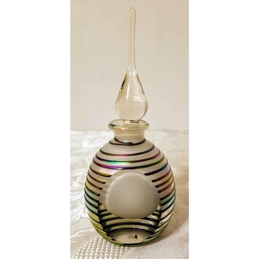 Vintage Art Glass Perfume Bottle with Stopper